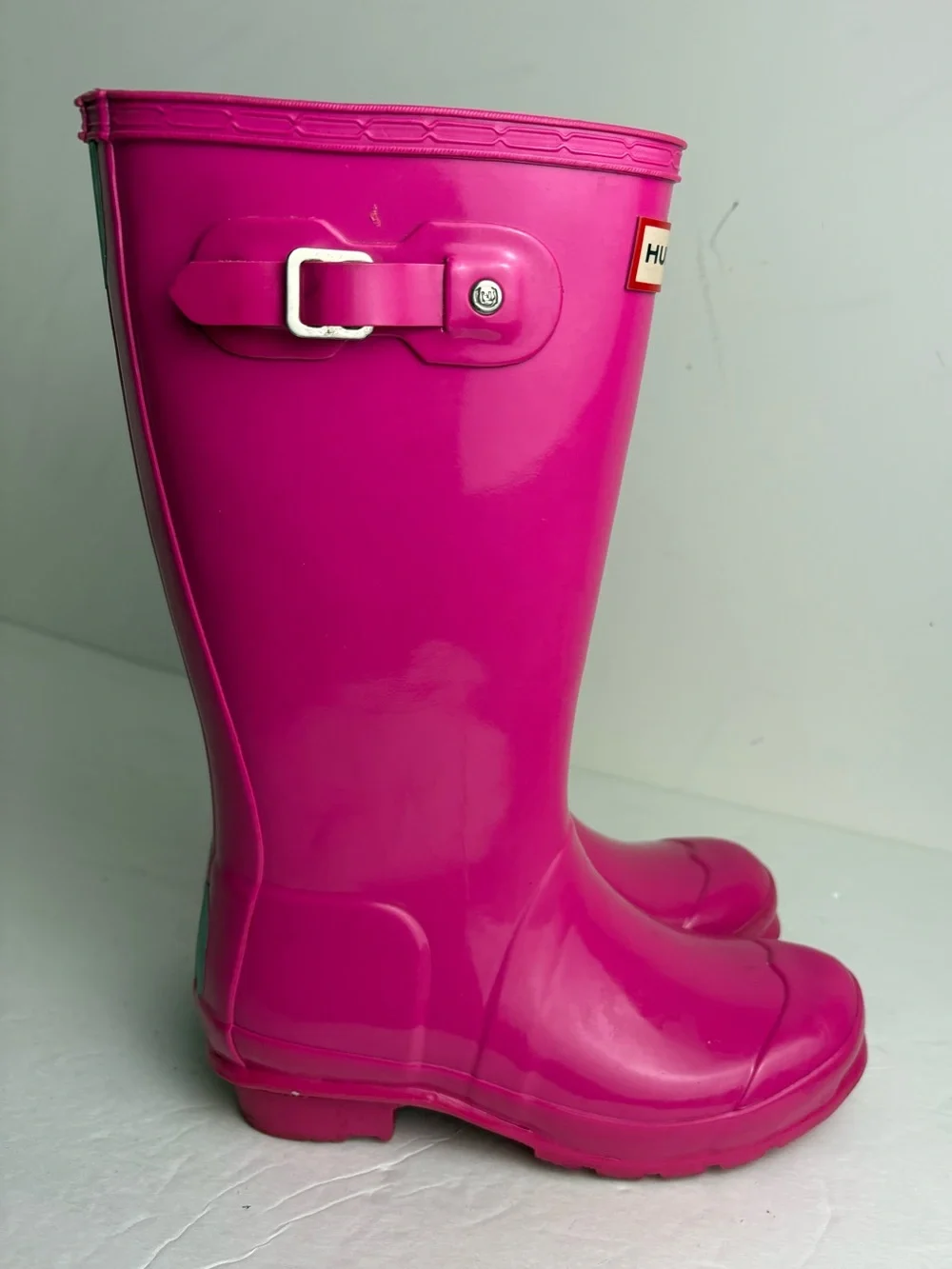Hunter Original Gloss Girls Rain Boot Pink size US 2 EU33